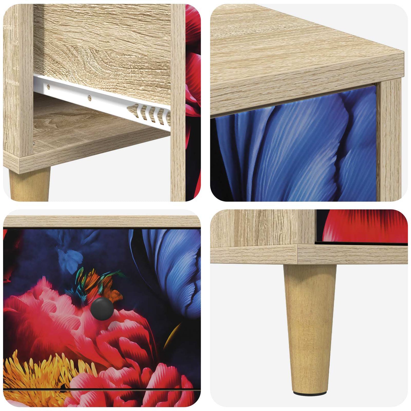 vidaXL Bedside Cabinet KIEL Sonoma Oak 36 x 33 x 60 cm Engineered Wood