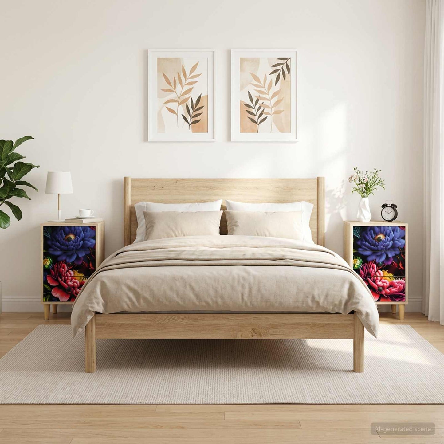 vidaXL Bedside Cabinet KIEL 2 pcs Sonoma Oak 36 x 33 x 60 cm