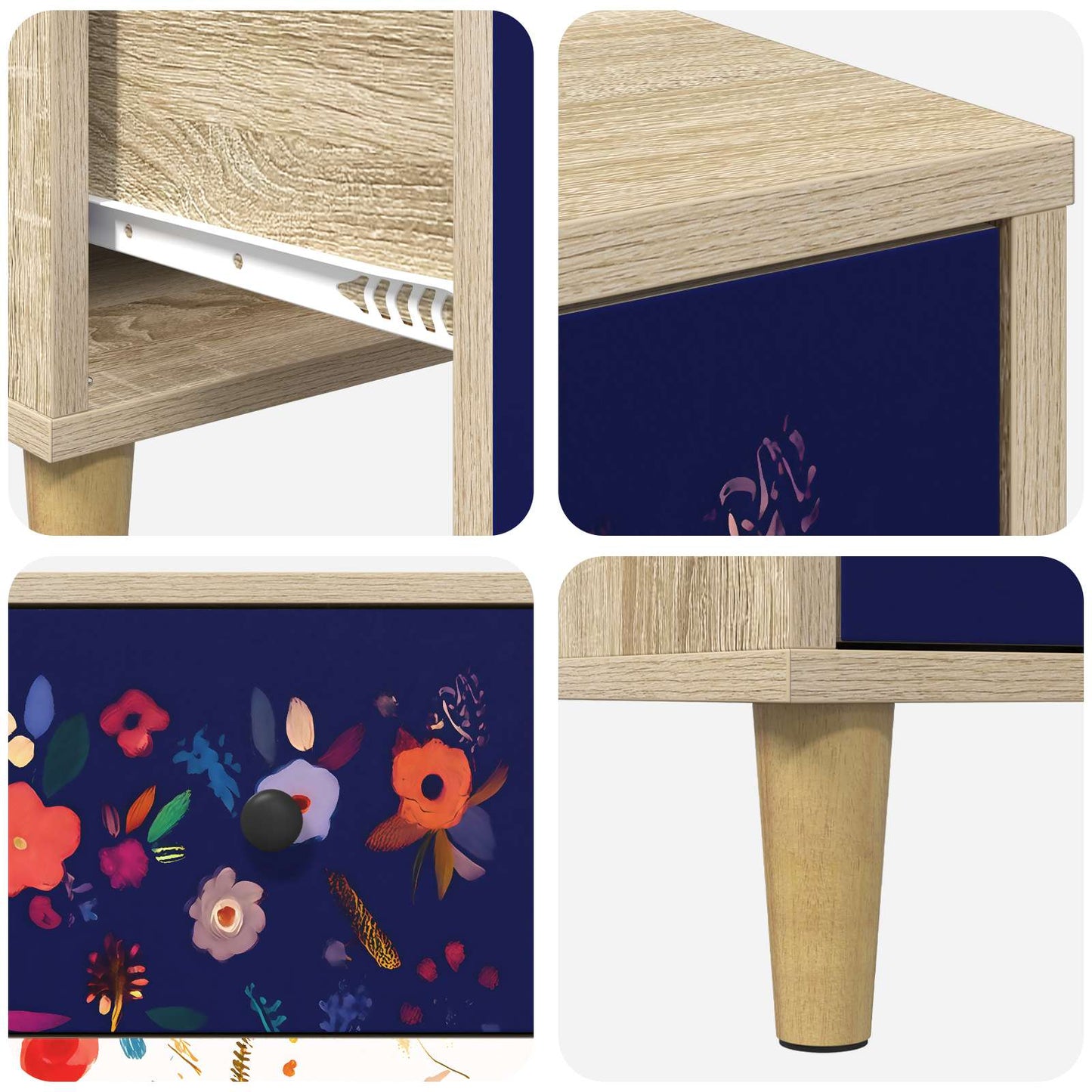 vidaXL Bedside Cabinet MAINZ Sonoma Oak 36 x 33 x 60 cm