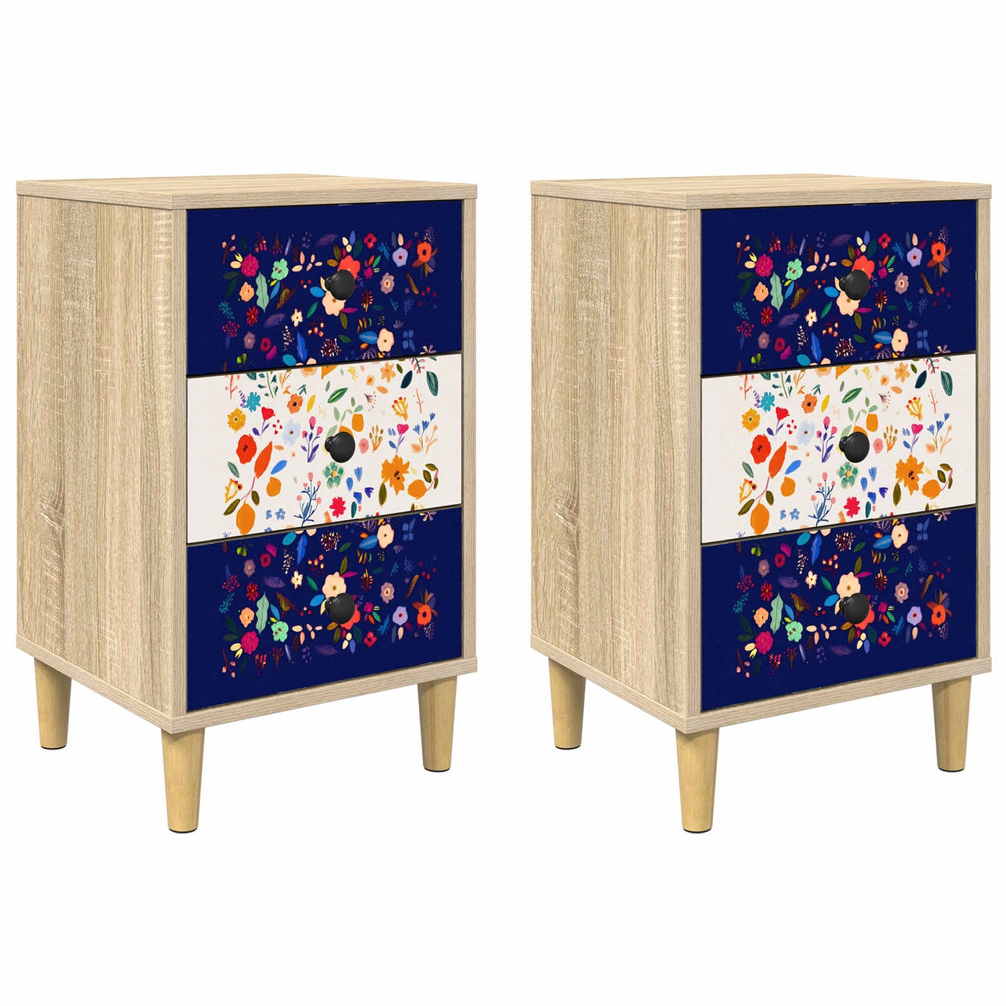 vidaXL Bedside Cabinet MAINZ 2 pcs Sonoma Oak 36 x 33 x 60 cm