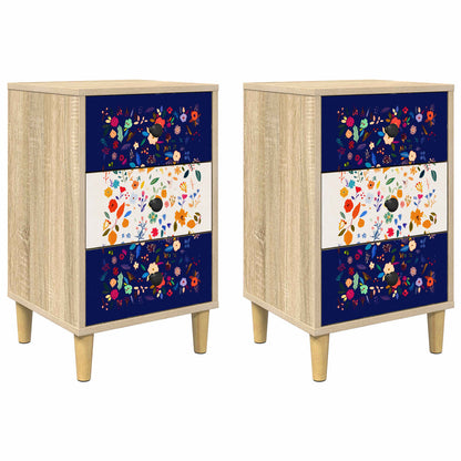 vidaXL Bedside Cabinet MAINZ 2 pcs Sonoma Oak 36 x 33 x 60 cm