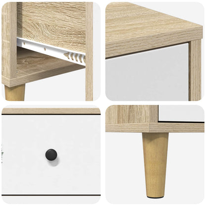 vidaXL Bedside Cabinet HANAU Sonoma Oak 36 x 33 x 60 cm