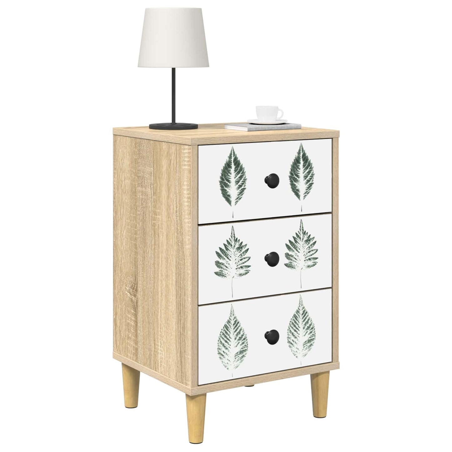 vidaXL Bedside Cabinet HANAU Sonoma Oak 36 x 33 x 60 cm