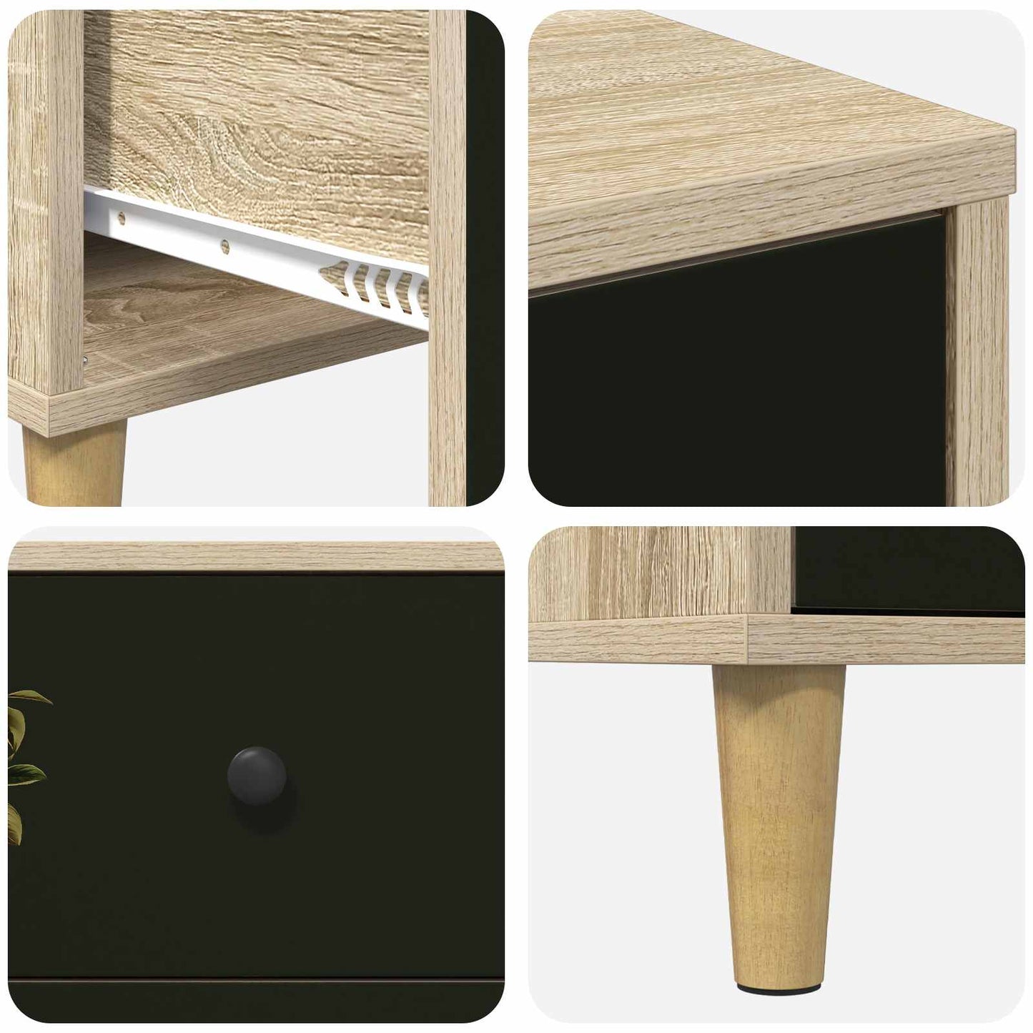 vidaXL Bedside Cabinet BREMEN Sonoma Oak 36 x 33 x 60 cm