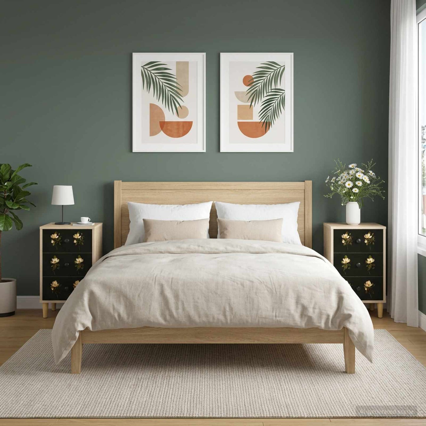 vidaXL Bedside Cabinet BREMEN 2 pcs Sonoma Oak 36 x 33 x 60 cm
