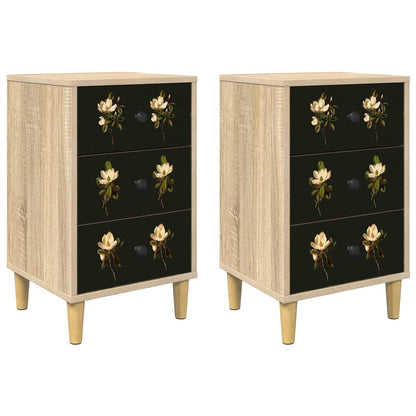 vidaXL Bedside Cabinet BREMEN 2 pcs Sonoma Oak 36 x 33 x 60 cm