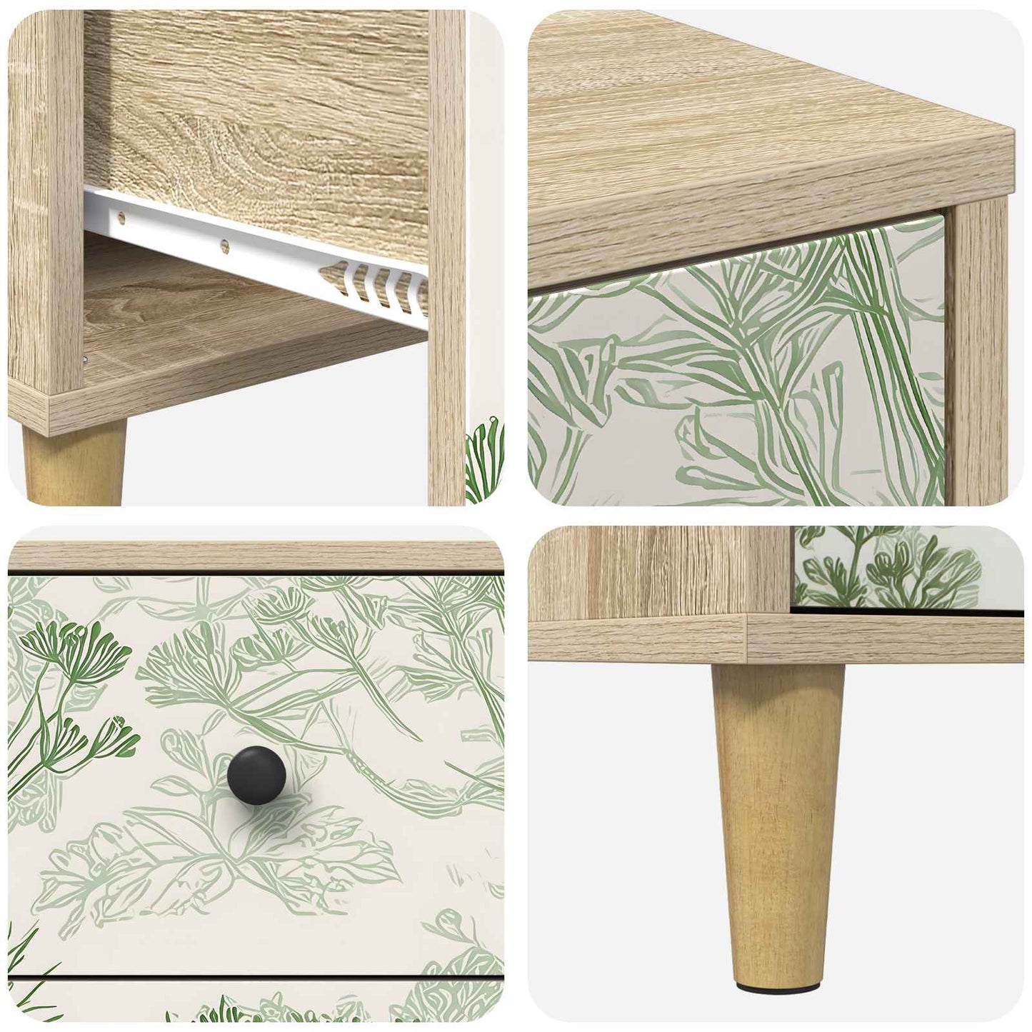 vidaXL Bedside Cabinet GOTHA Sonoma Oak 36 x 33 x 60 cm