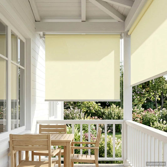 vidaXL Outdoor Roller Blind UV Protection Cream 65 x 140 cm (W x H)