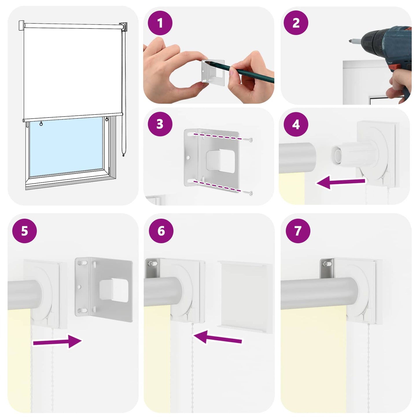 vidaXL Roller Blind UV Protection Cream 180 x 230 cm Polyester