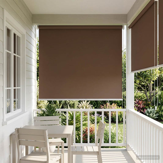 vidaXL Outdoor Roller Blind UV Protection Taupe 85 x 140 cm (W x H)