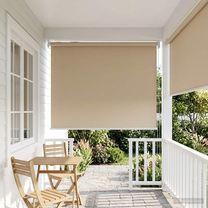 vidaXL Outdoor Roller Blind UV Protection Beige 85 x 140 cm (W x H)