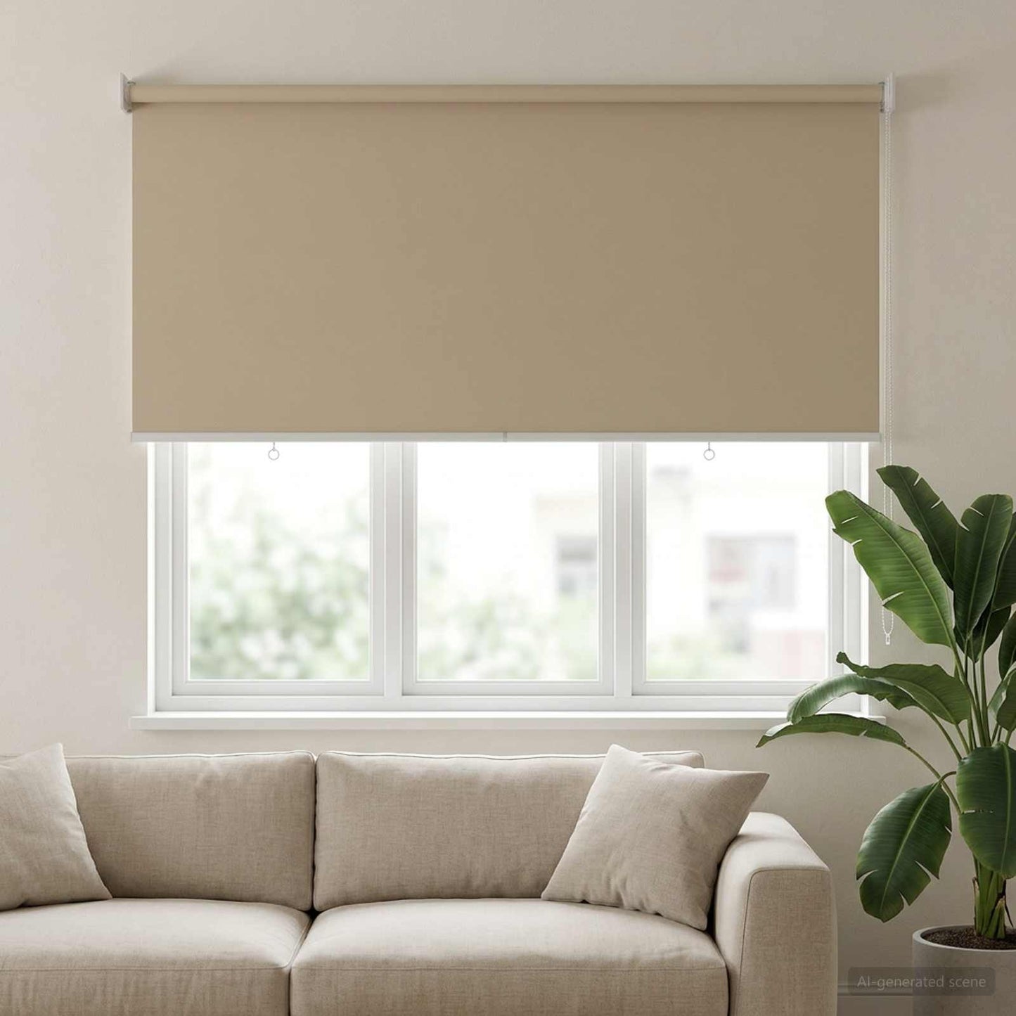vidaXL Outdoor Roller Blind UV Protection Beige 145 x 140 cm (W x H)