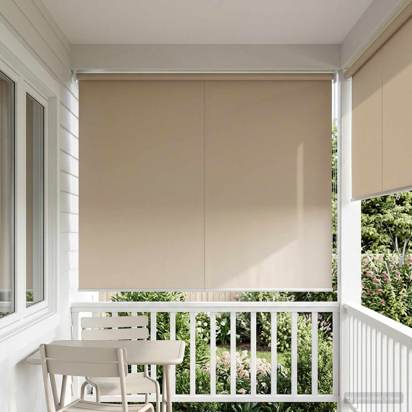 vidaXL Outdoor Roller Blind UV Protection Beige 185 x 140 cm (W x H)