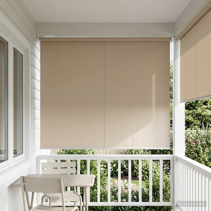 vidaXL Outdoor Roller Blind UV Protection Beige 205 x 140 cm (W x H)
