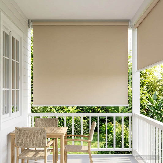 vidaXL Outdoor Roller Blind UV Protection Beige 85 x 230 cm (W x H)