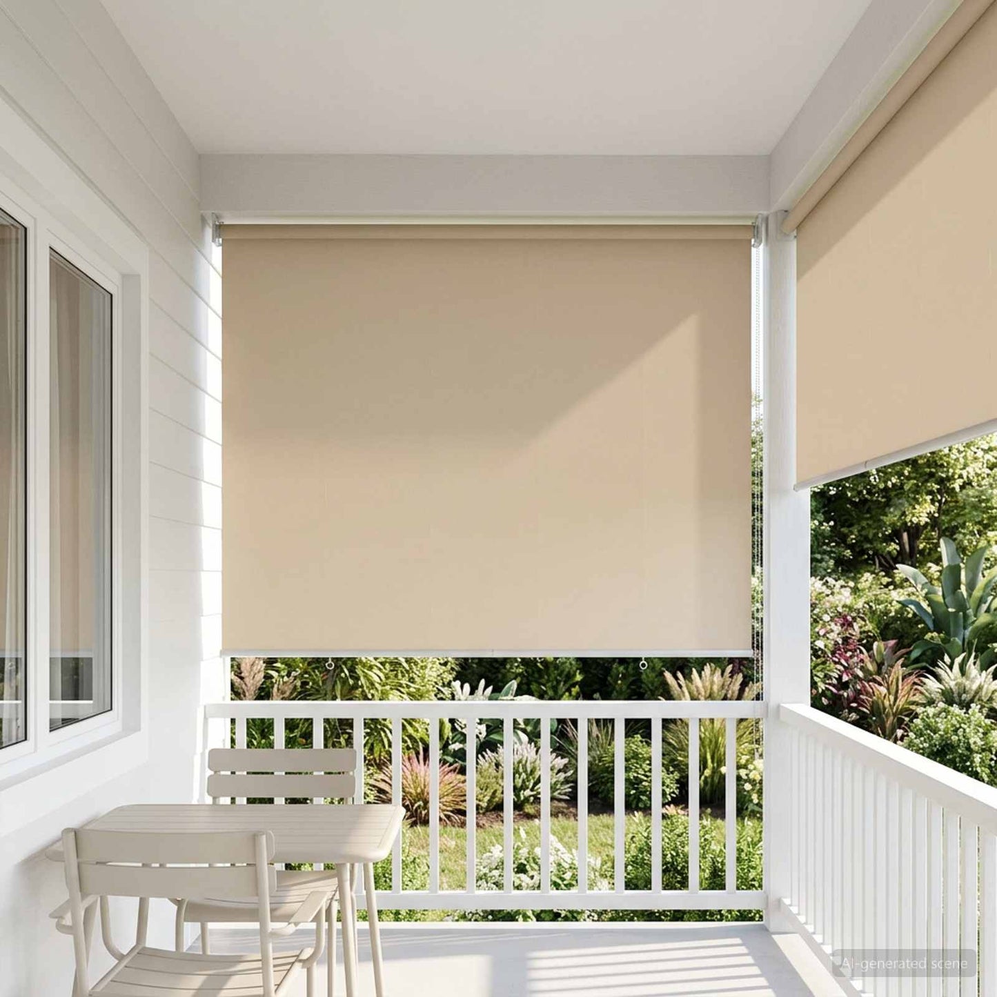 vidaXL Outdoor Roller Blind UV Protection Beige 145 x 230 cm (W x H)