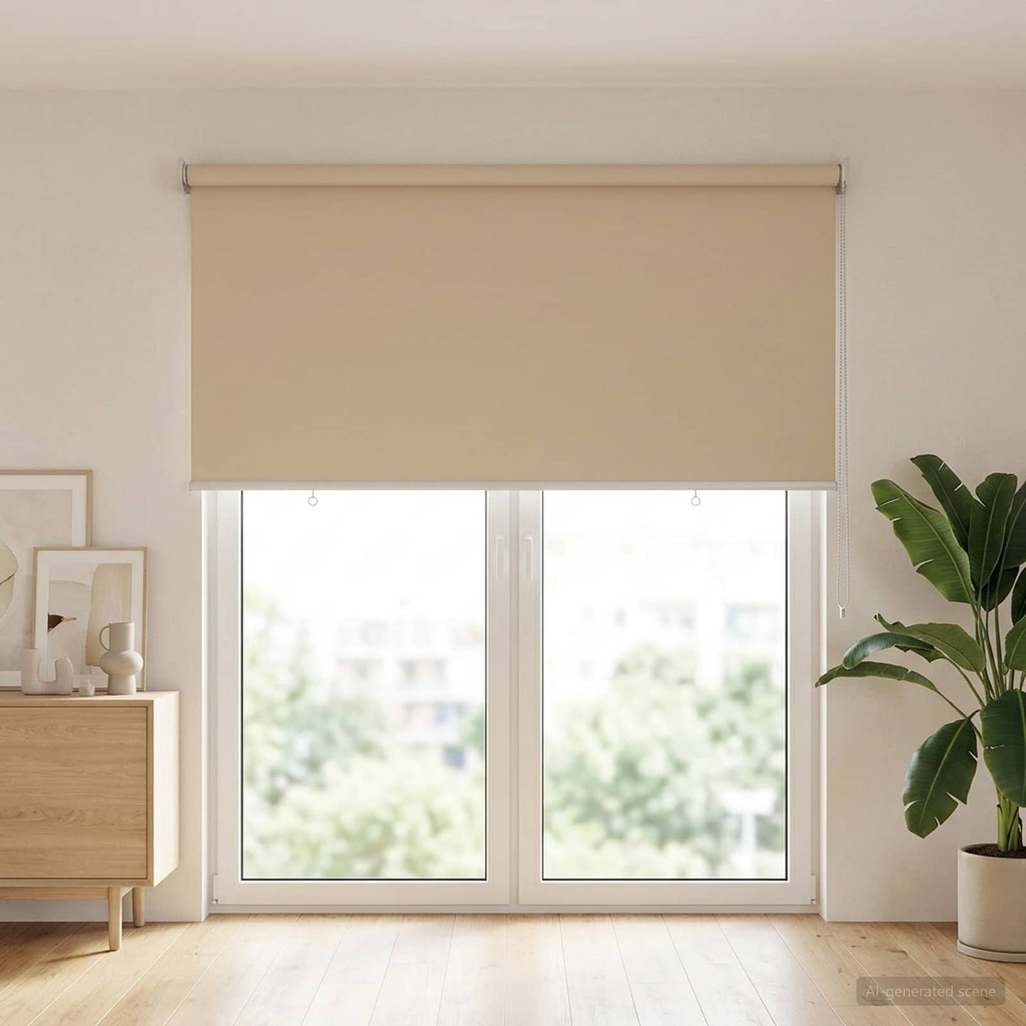 vidaXL Outdoor Roller Blind UV Protection Beige 145 x 230 cm (W x H)