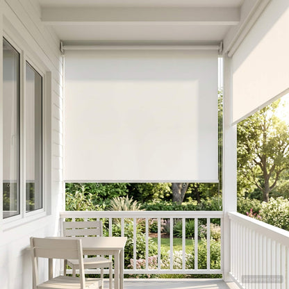 vidaXL Outdoor Roller Blind UV Protection White 125 x 140 cm (W x H)