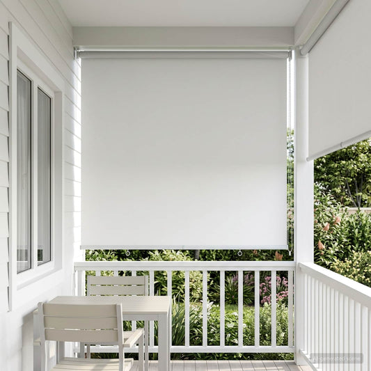 vidaXL Outdoor Roller Blind UV Protection White 145 x 230 cm (W x H)