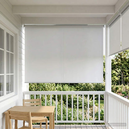 vidaXL Outdoor Roller Blind UV Protection White 165 x 230 cm (W x H)