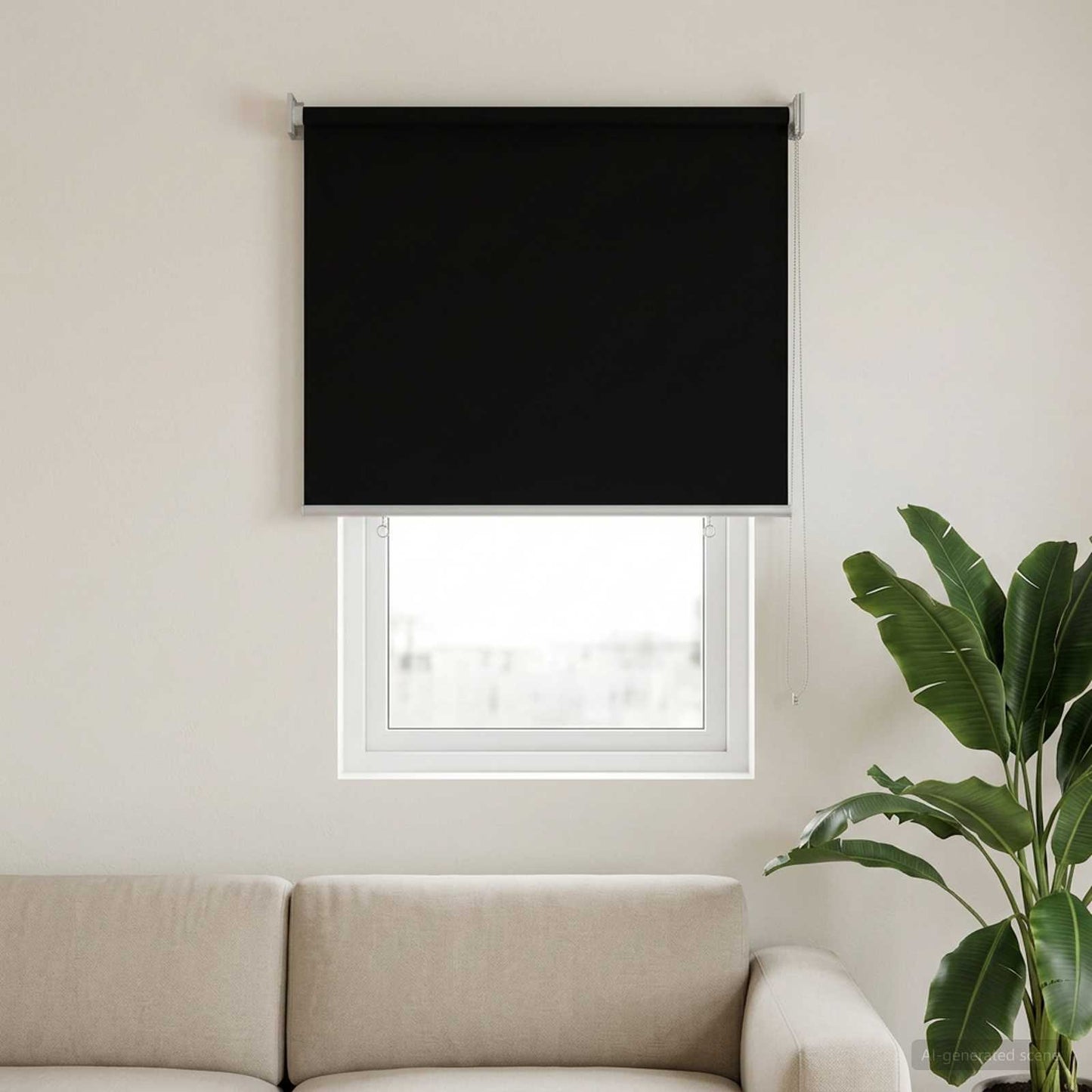 vidaXL Outdoor Roller Blind UV Protection Black 105 x 140 cm (W x H)