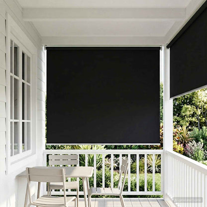 vidaXL Outdoor Roller Blind UV Protection Black 205 x 140 cm (W x H)