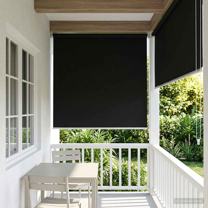 vidaXL Outdoor Roller Blind UV Protection Black 65 x 230 cm (W x H)