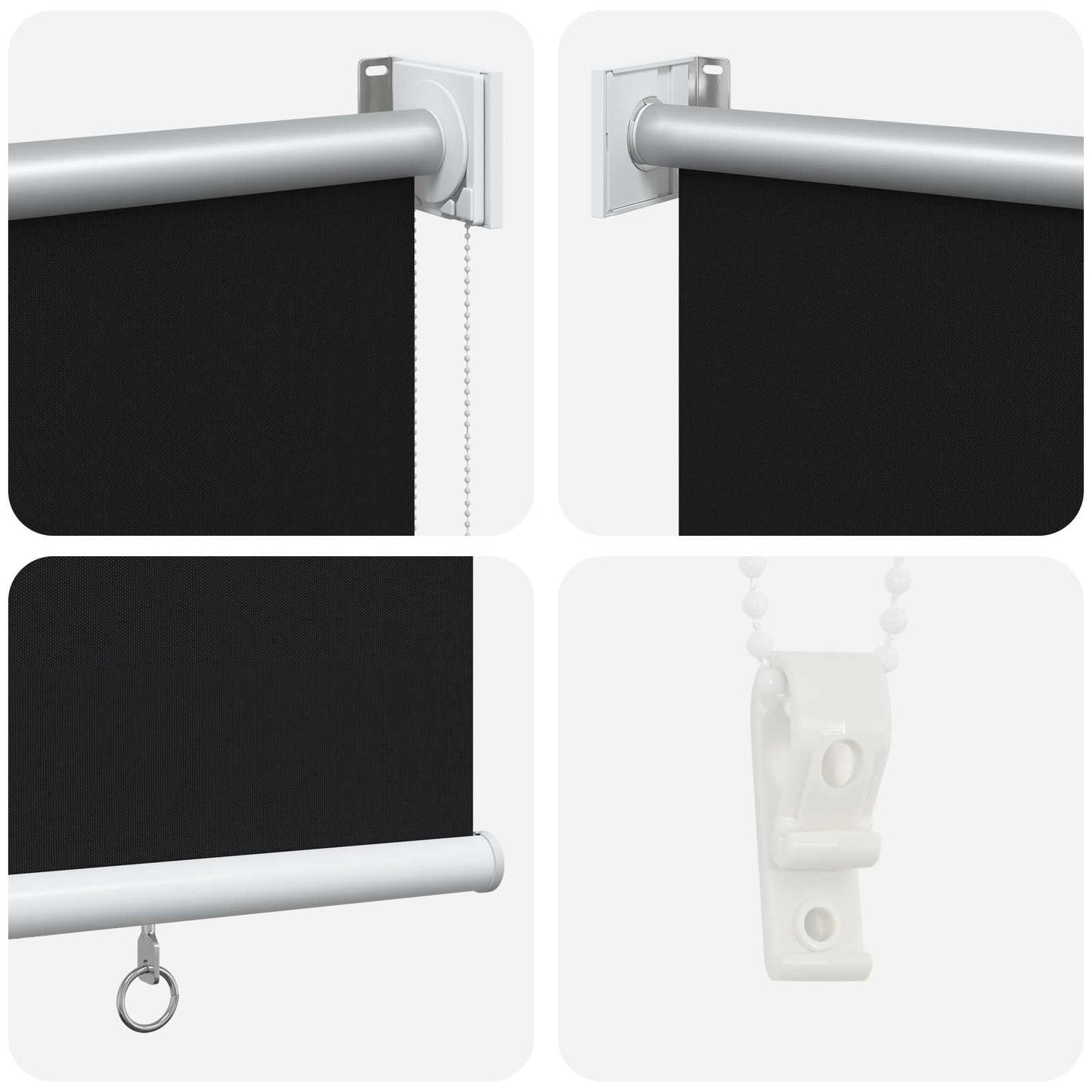 vidaXL Outdoor Roller Blind UV Protection Black 85 x 230 cm (W x H)