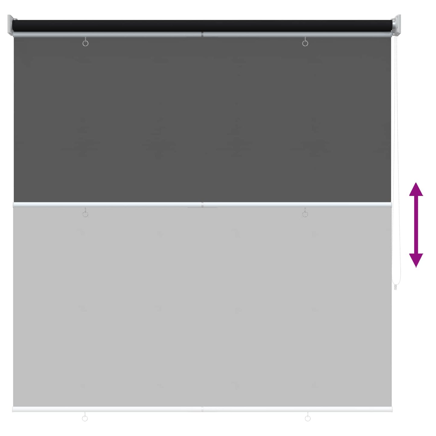 vidaXL Outdoor Roller Blind UV Protection Black 125 x 230 cm (W x H)