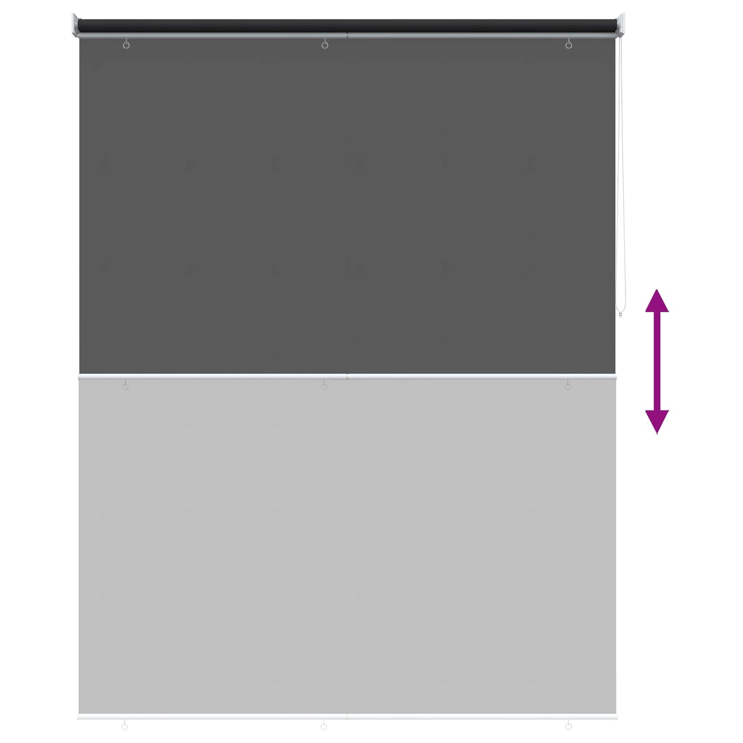 vidaXL Outdoor Roller Blind UV Protection Black 165 x 230 cm (W x H)