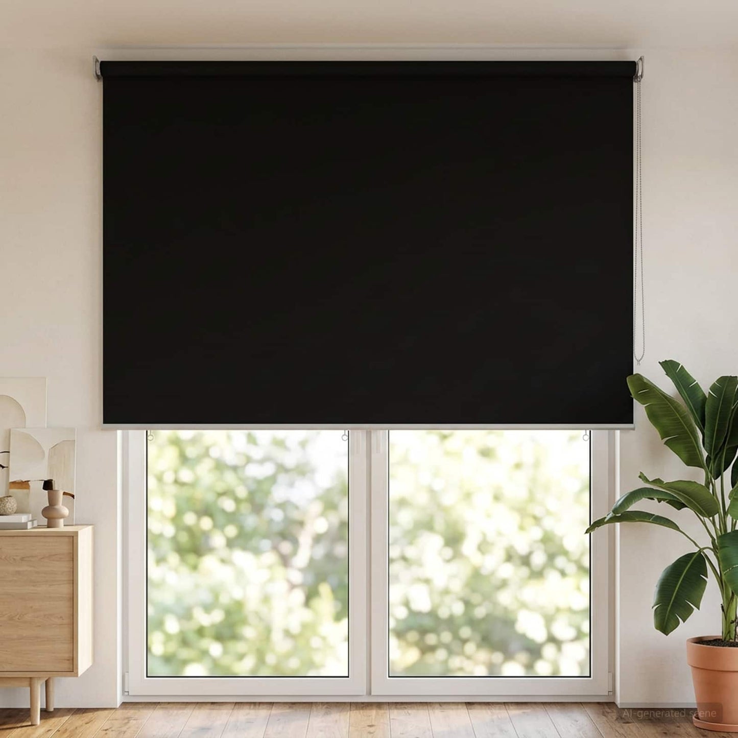 vidaXL Outdoor Roller Blind UV Protection Black 185 x 230 cm (W x H)
