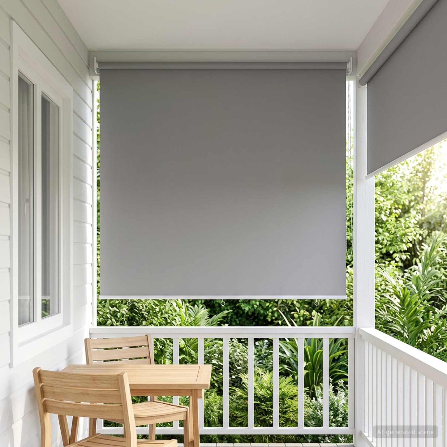 vidaXL Outdoor Roller Blind UV Protection Light Grey Polyester