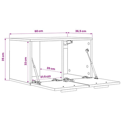vidaXL Wall Cabinet Old wood 60 x 36.5 x 35 cm Engineered Wood