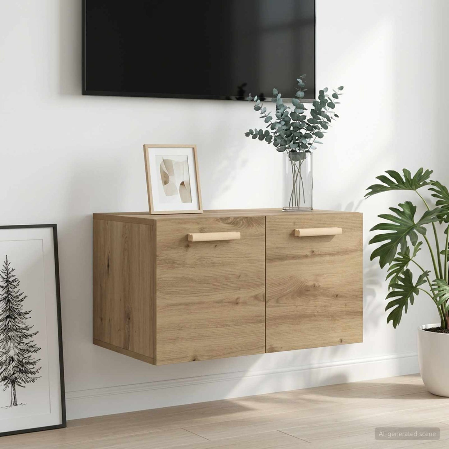 vidaXL Wall Cabinet 60 x 36.5 x 35 cm Engineered Wood Artisan oak