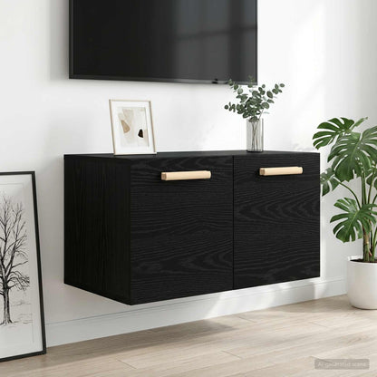 vidaXL Wall Cabinet Black oak 60 x 36.5 x 35 cm Engineered Wood