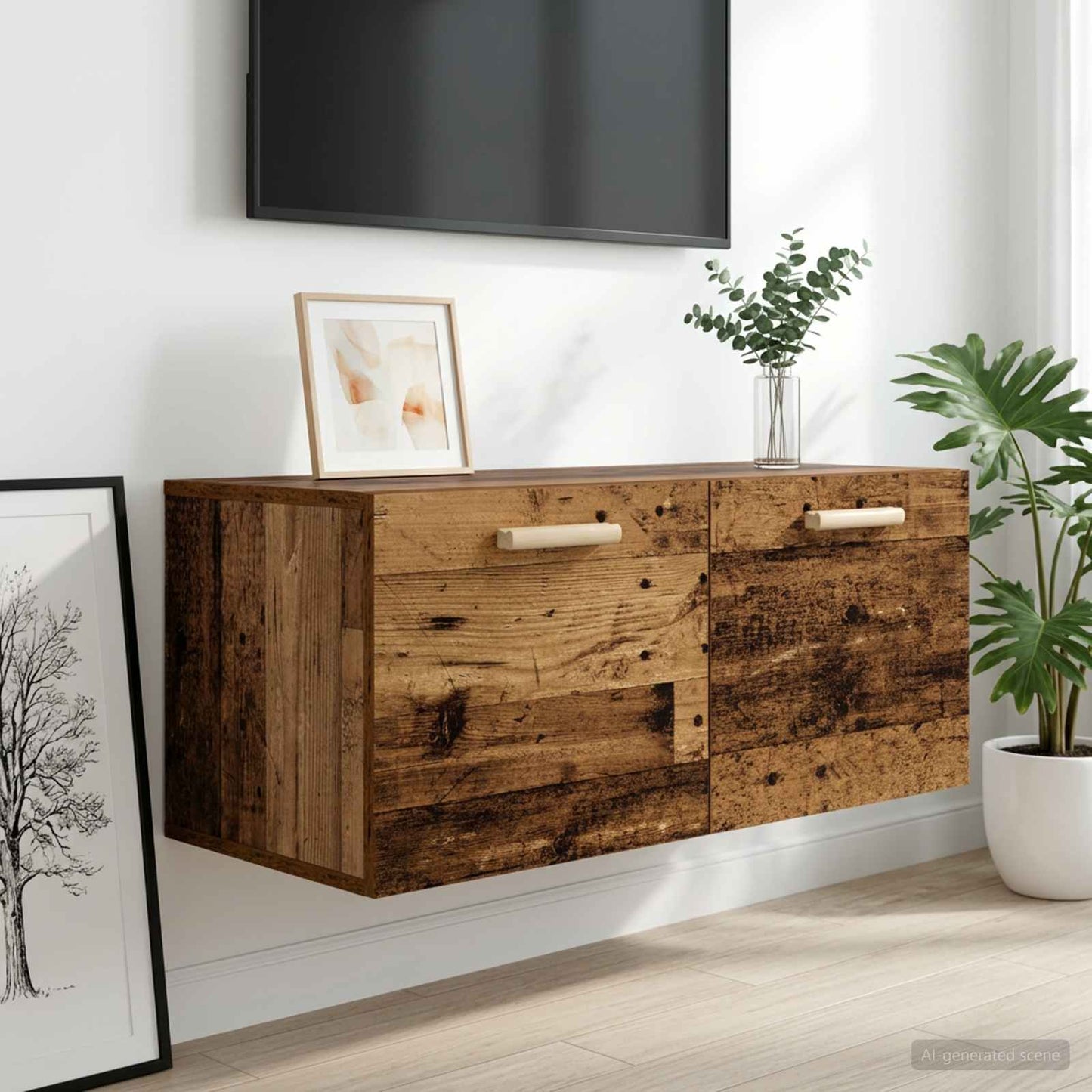 vidaXL Wall Cabinet Wall-Mounted Old wood 80 x 36.5 x 35 cm