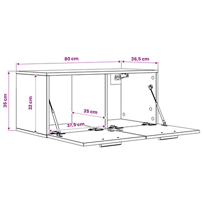vidaXL Wall Cabinet Wall-Mounted Old wood 80 x 36.5 x 35 cm
