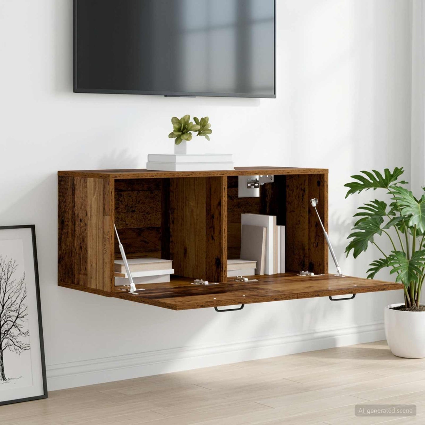 vidaXL Wall Cabinet Wall-Mounted Old wood 80 x 36.5 x 35 cm