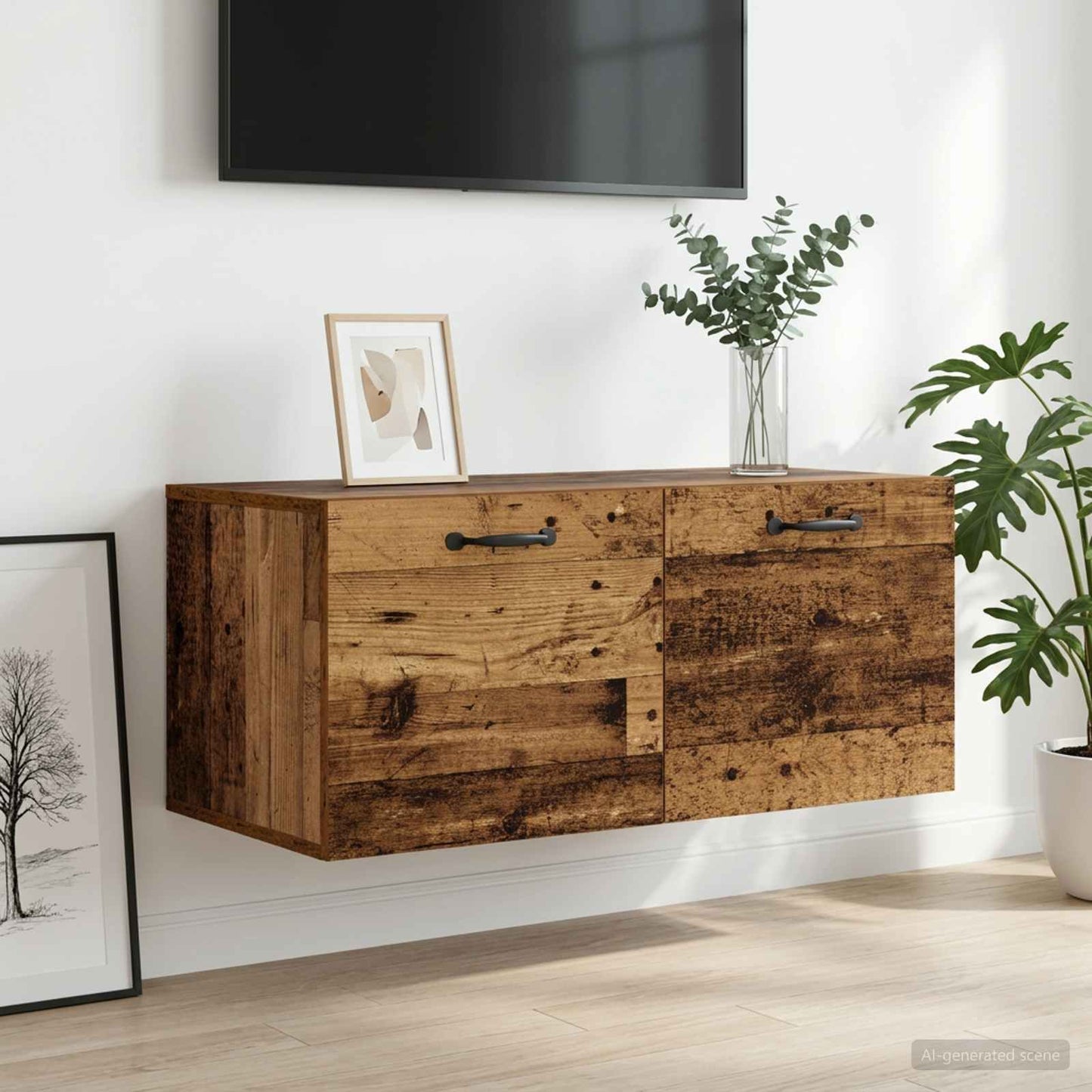 vidaXL Wall Cabinet Wall-Mounted Old wood 80 x 36.5 x 35 cm
