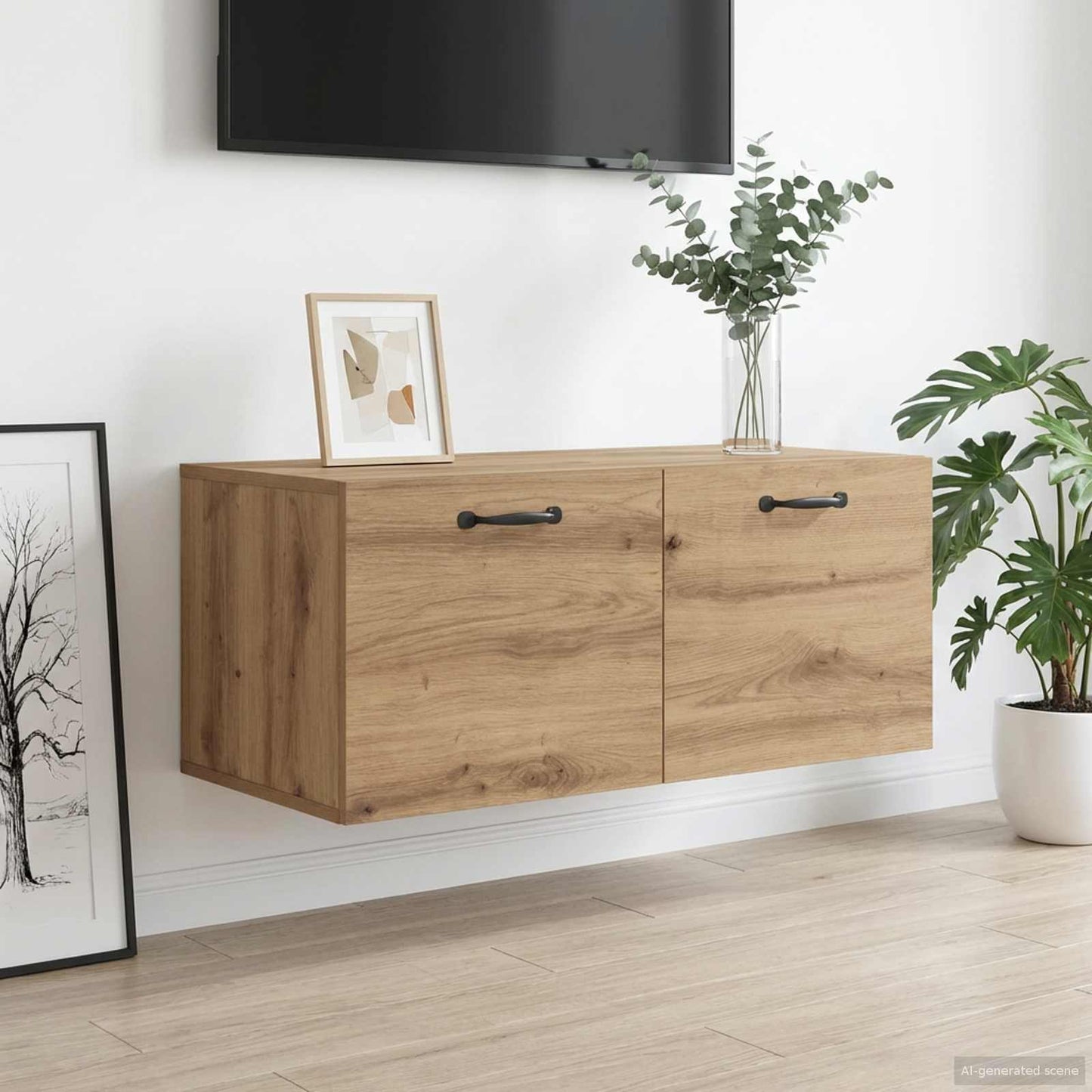 vidaXL Wall Cabinet Wall-Mounted Artisan oak 80 x 36.5 x 35 cm