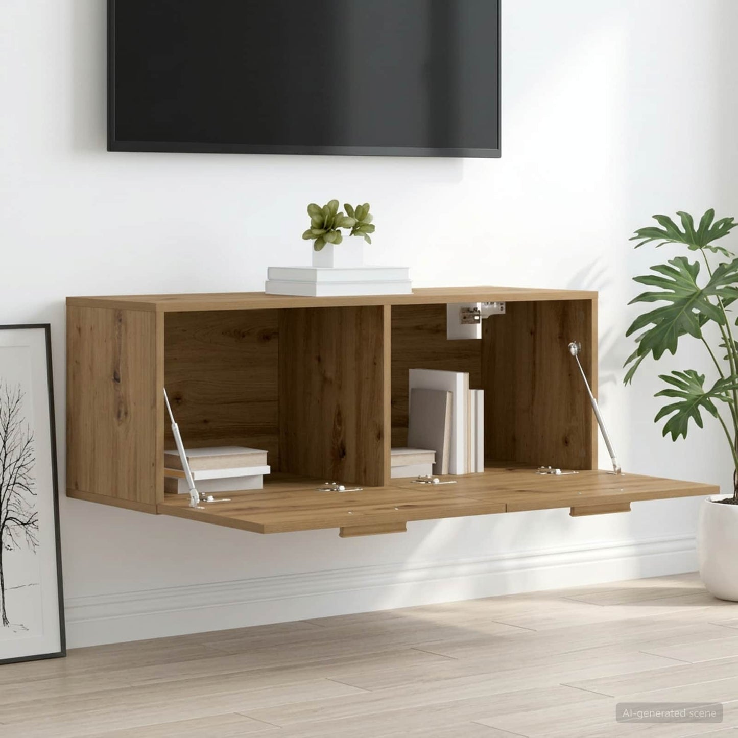 vidaXL Wall Cabinet 100 x 36.5 x 35 cm Engineered Wood Artisan oak