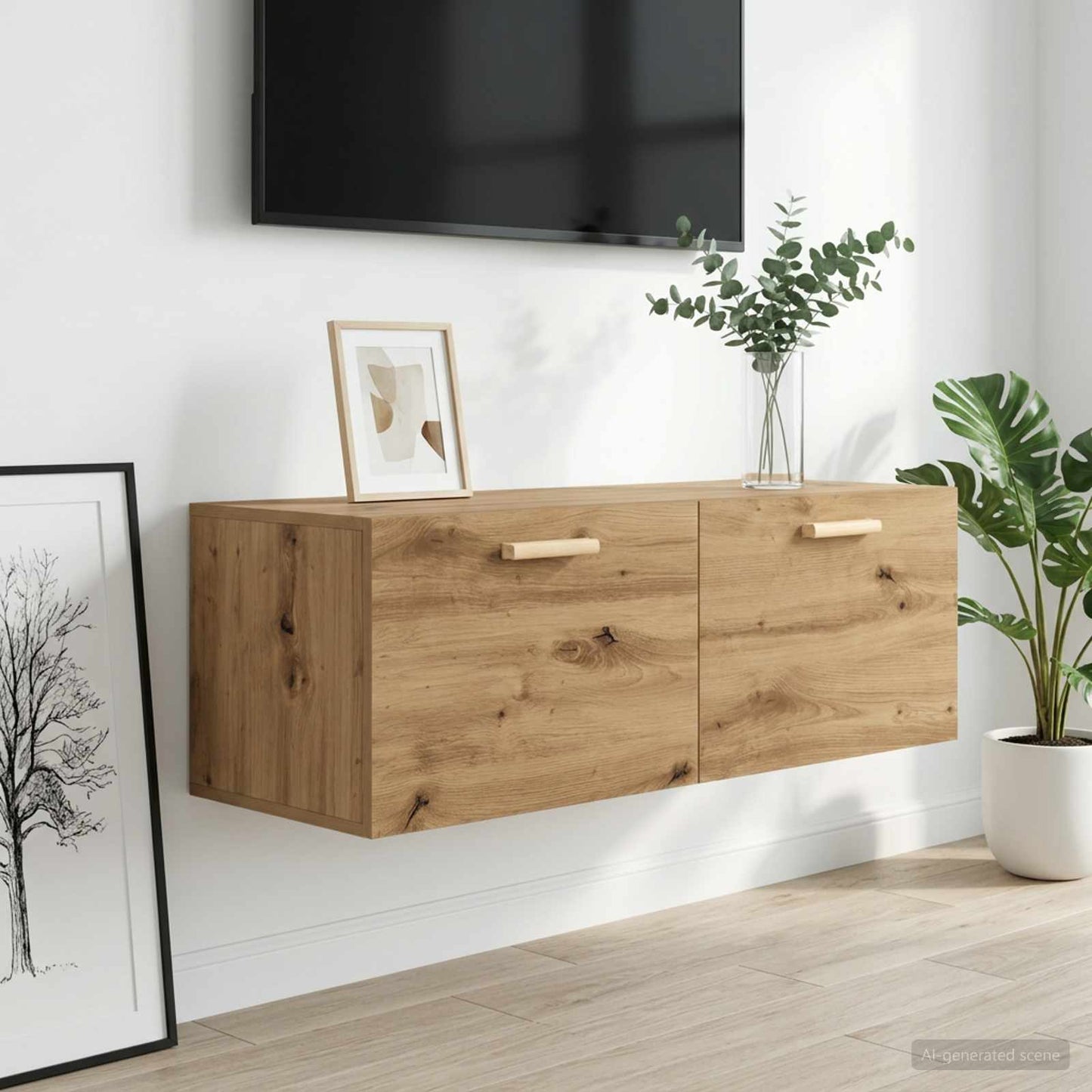 vidaXL Wall Cabinet 100 x 36.5 x 35 cm Engineered Wood Artisan oak