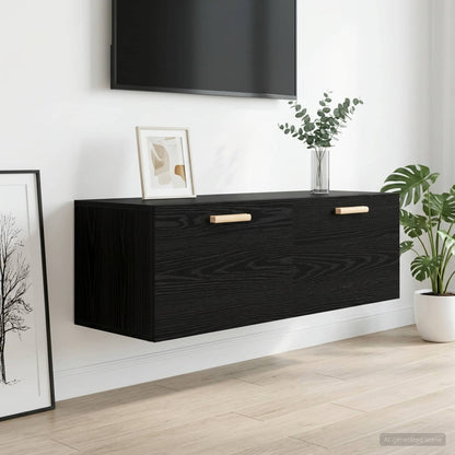 vidaXL Wall Cabinet Black oak 100 x 36.5 x 35 cm Engineered Wood