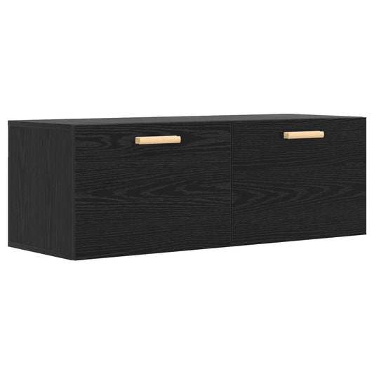 vidaXL Wall Cabinet Black oak 100 x 36.5 x 35 cm Engineered Wood