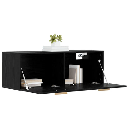 vidaXL Wall Cabinet Black oak 100 x 36.5 x 35 cm Engineered Wood