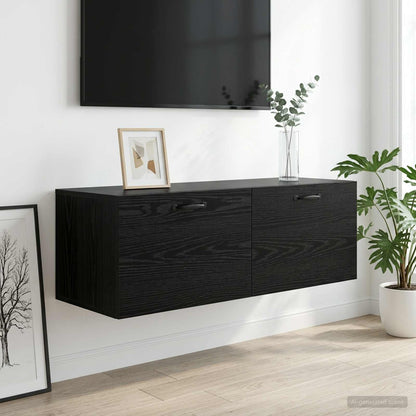 vidaXL Wall Cabinet Black oak 100 x 36.5 x 35 cm Engineered Wood