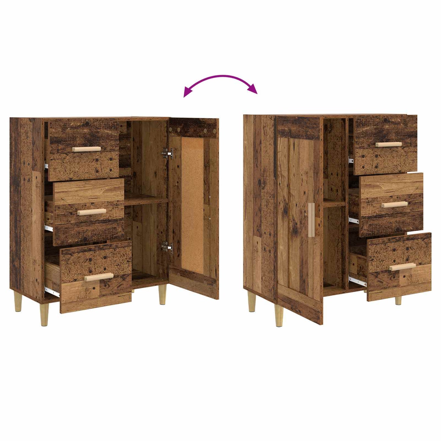 vidaXL Sideboard Old Wood 69.5 x 34 x 90 cm Engineered Wood