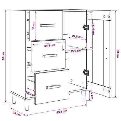 vidaXL Sideboard Old Wood 69.5 x 34 x 90 cm Engineered Wood