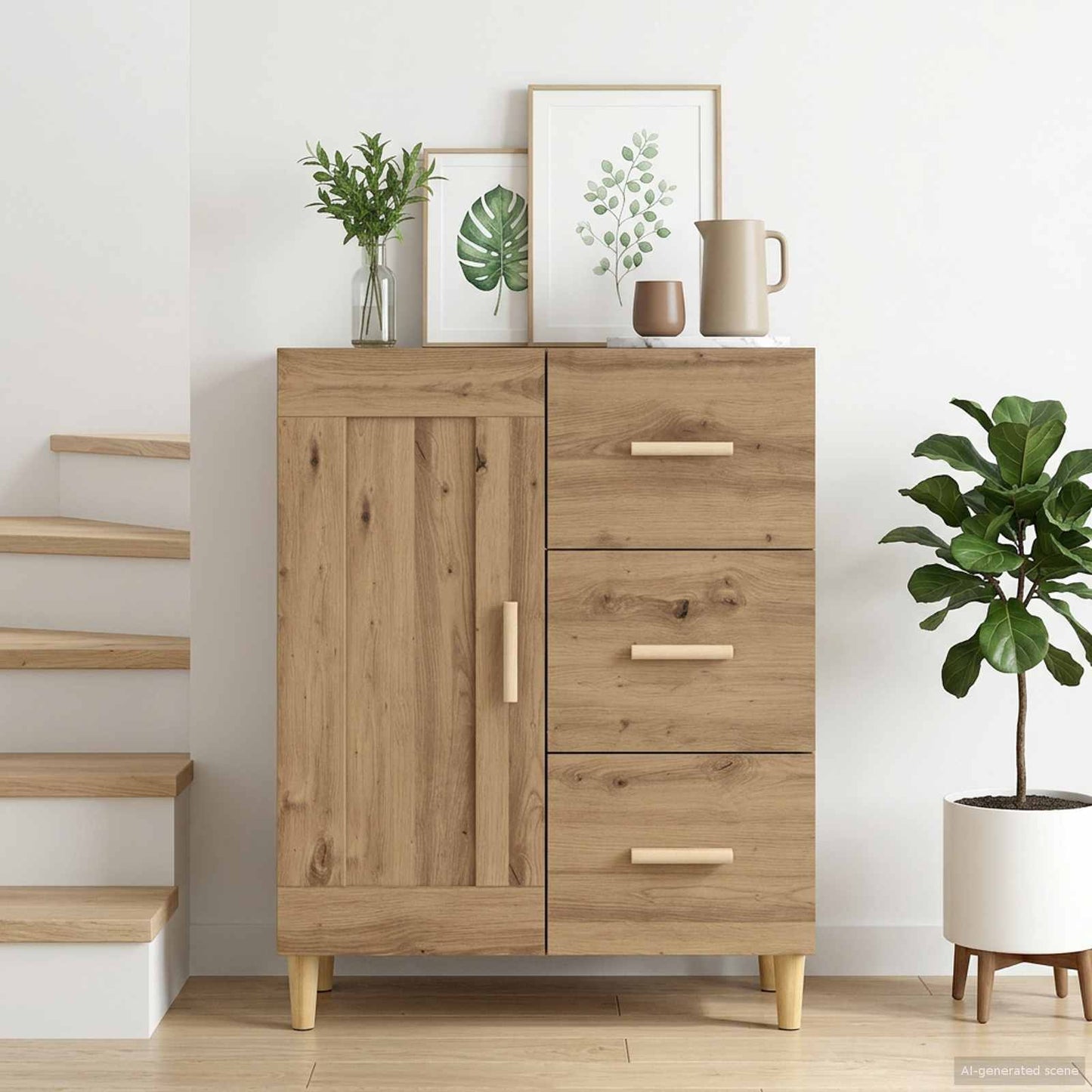 vidaXL Sideboard Artisan Oak 69.5 x 34 x 90 cm Engineered Wood