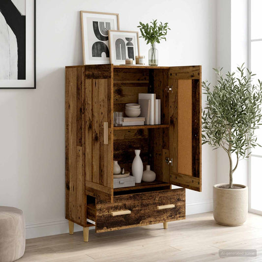 vidaXL Highboard Old Wood 70 x 31 x 115 cm Engineered Wood